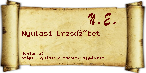 Nyulasi Erzsébet névjegykártya